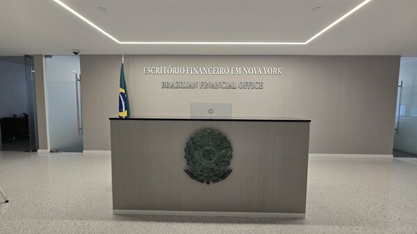 An image of the Brazil Fin office letters and emblem created by FASTSIGNS.